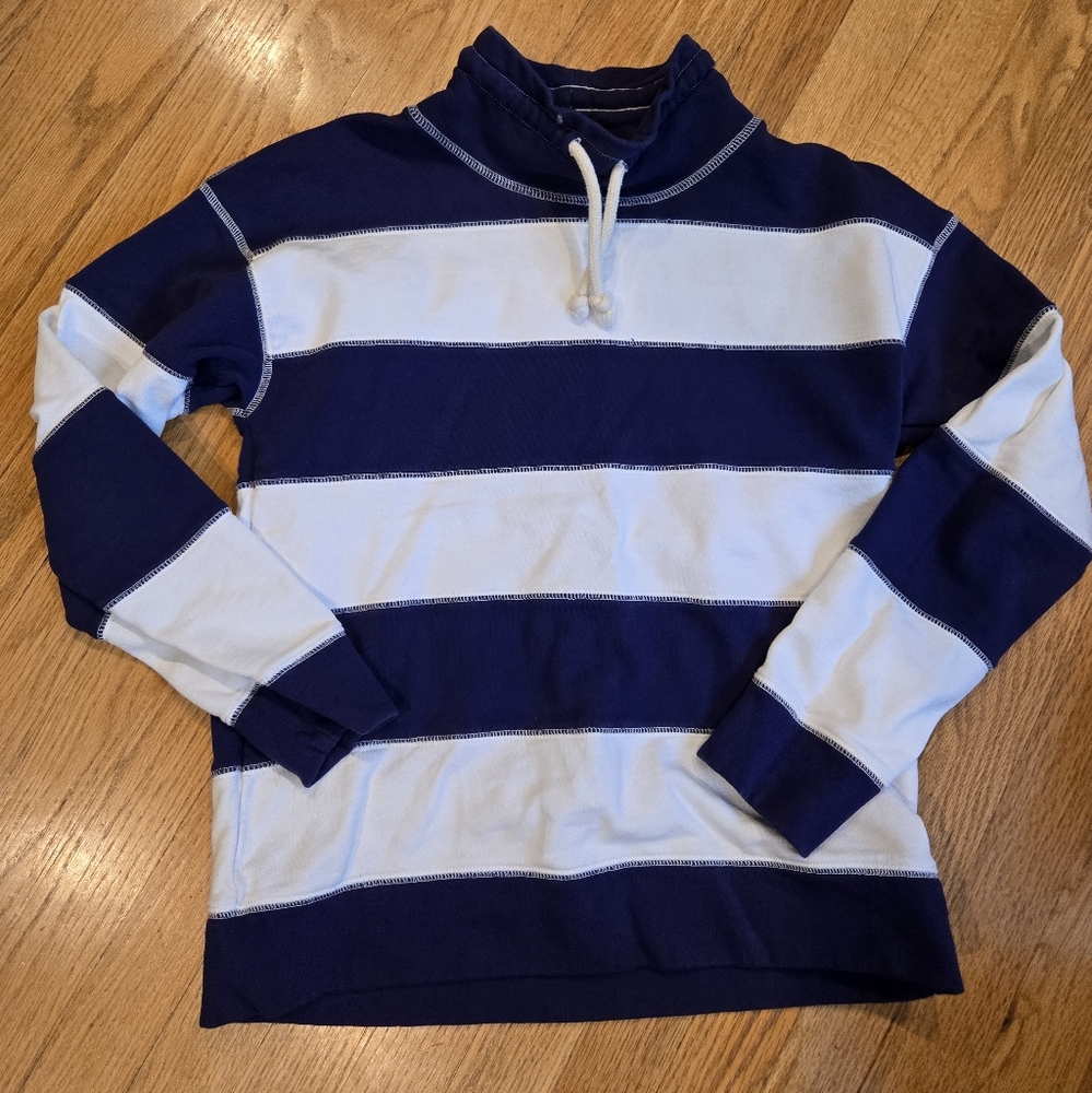 J Crew Striped Mock Turtleneck Sweatshirt